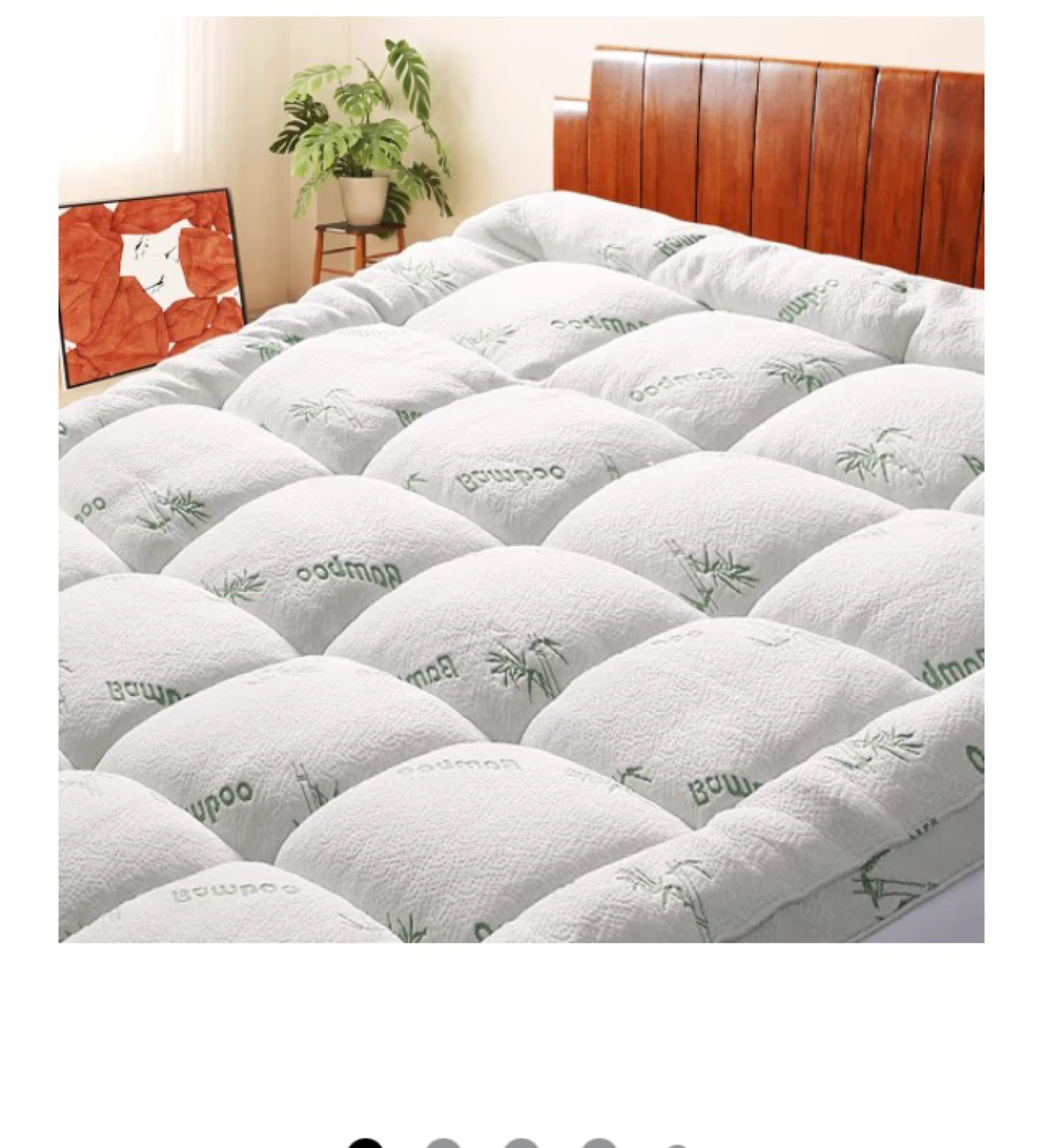 Bamboo Soft Breathable Mattress Topper(King)