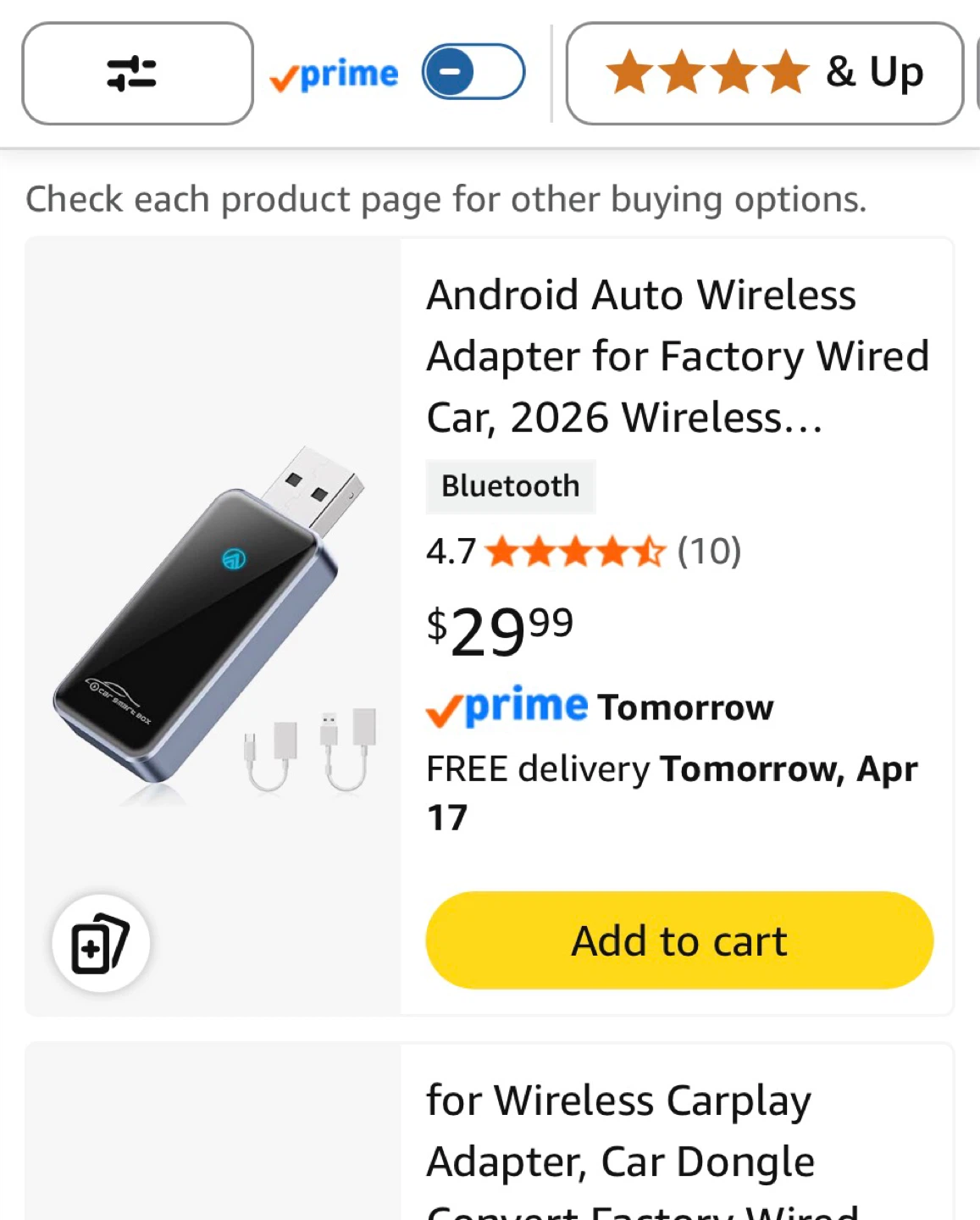 Android Auto Wireless Adapter - Black