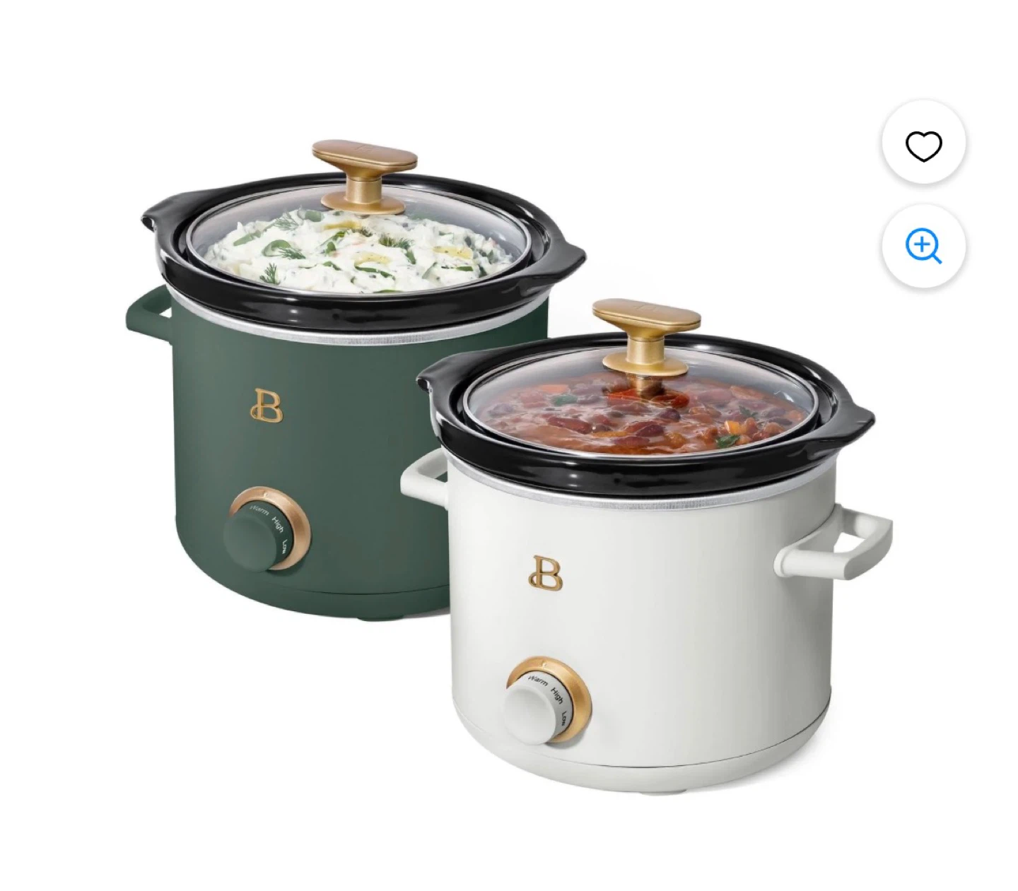 Set of 2 Crock-Pot Slow Cookers - Green & White