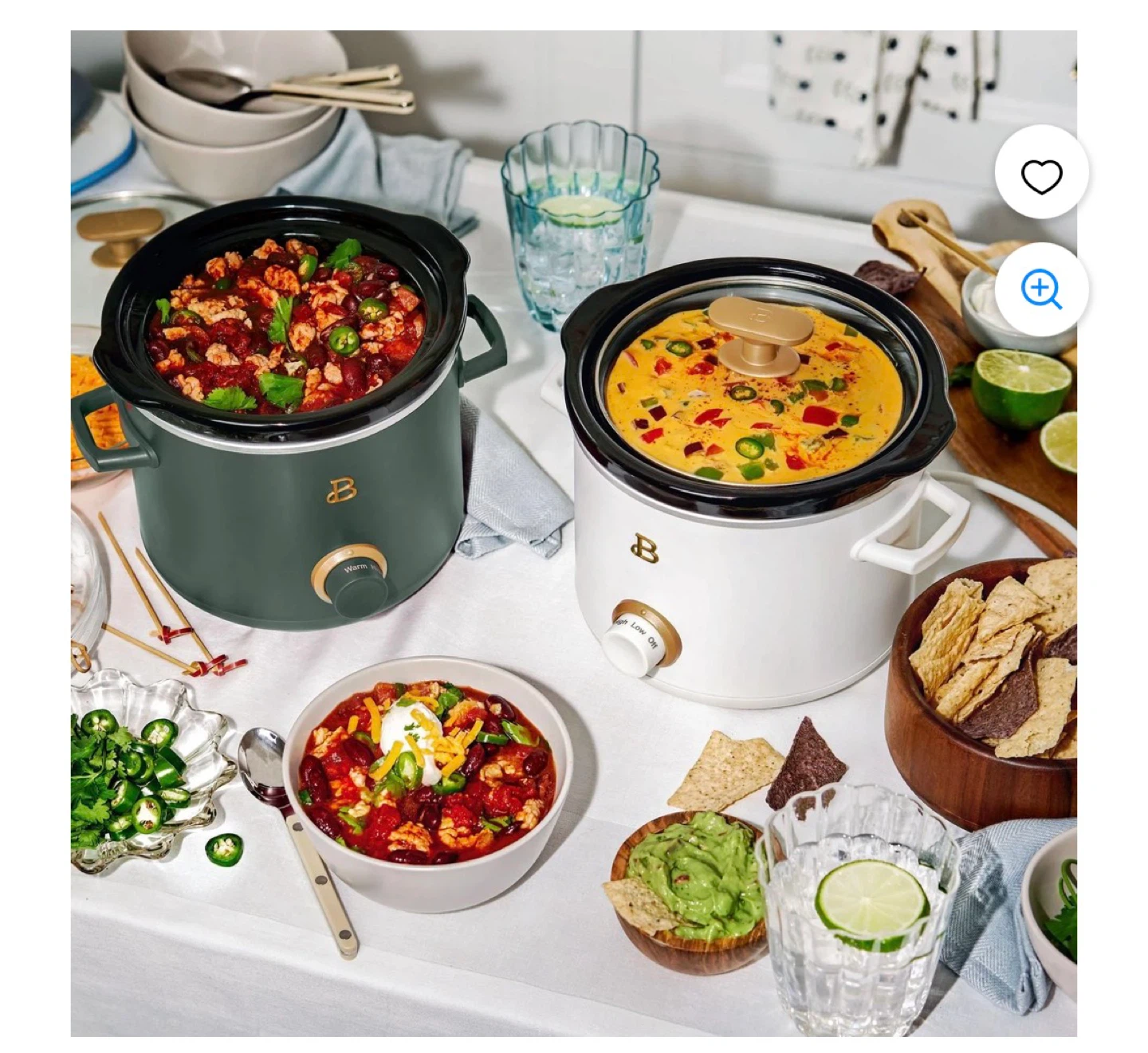 Set of 2 Crock-Pot Slow Cookers - Green & White - photo 2