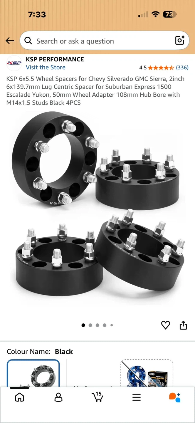 KSP Performance 2 inch Wheel Spacers (4 pcs) - Black