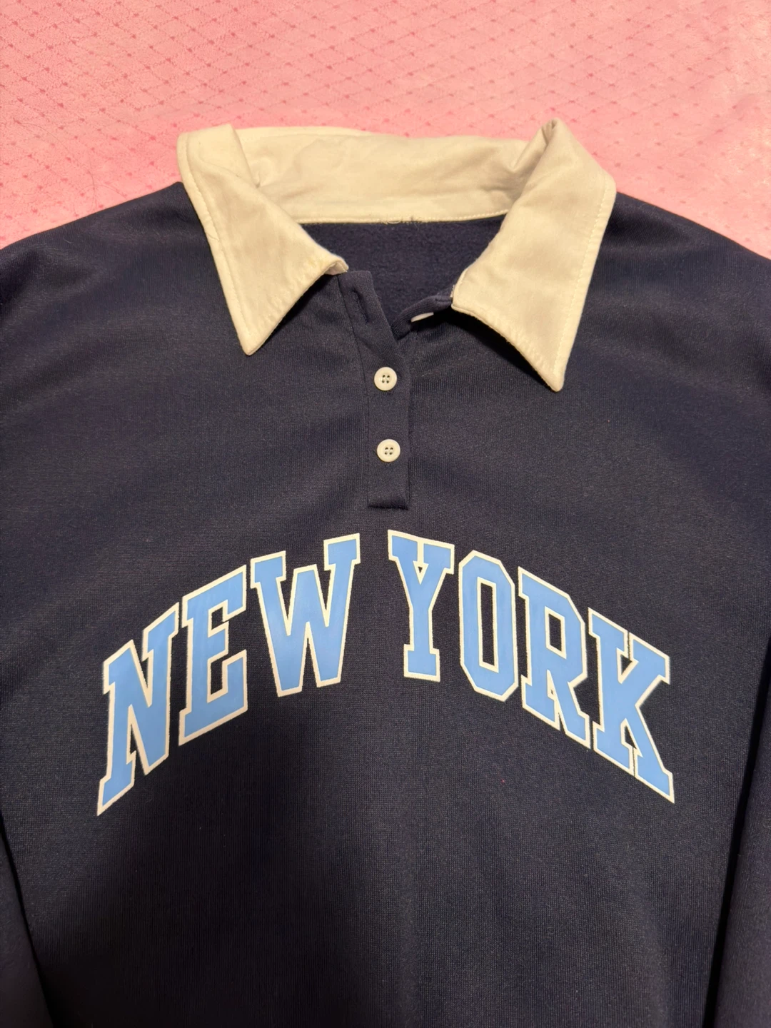 Navy Blue "New York" Collared Sweatshirt - photo 2