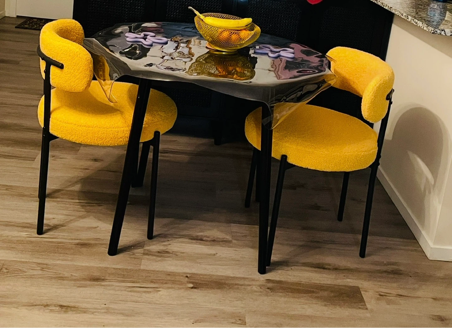 Nalupatio Dining Chairs - Yellow Boucle - Set of 2 - photo 2