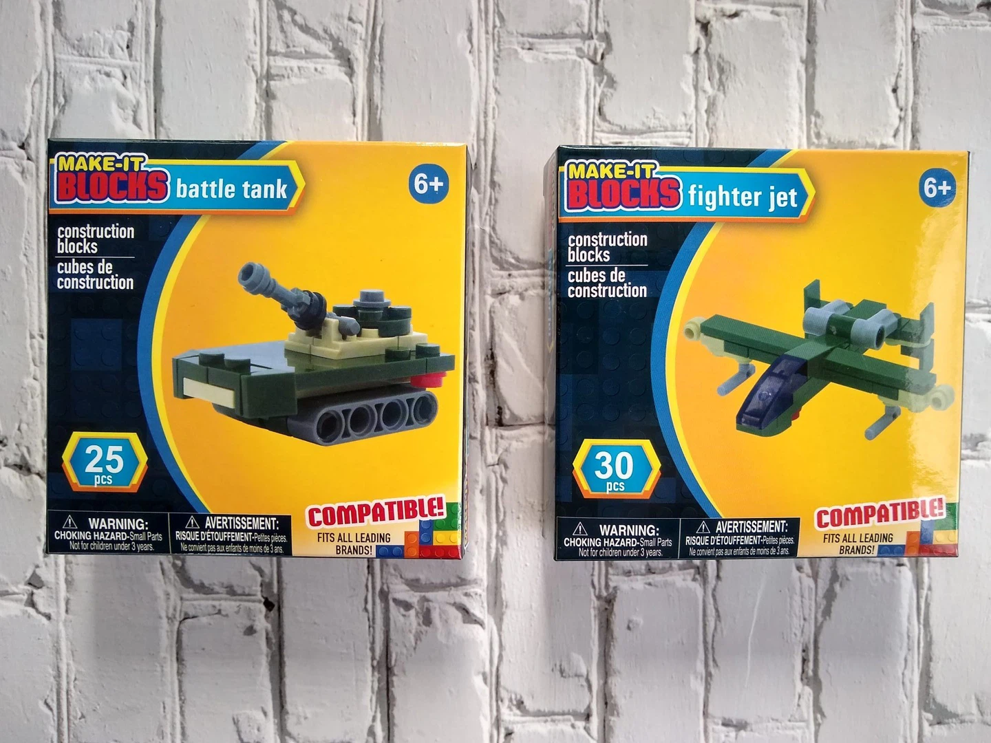 Make-It Blocks Battle Tank and Fighter Jet Construction Sets