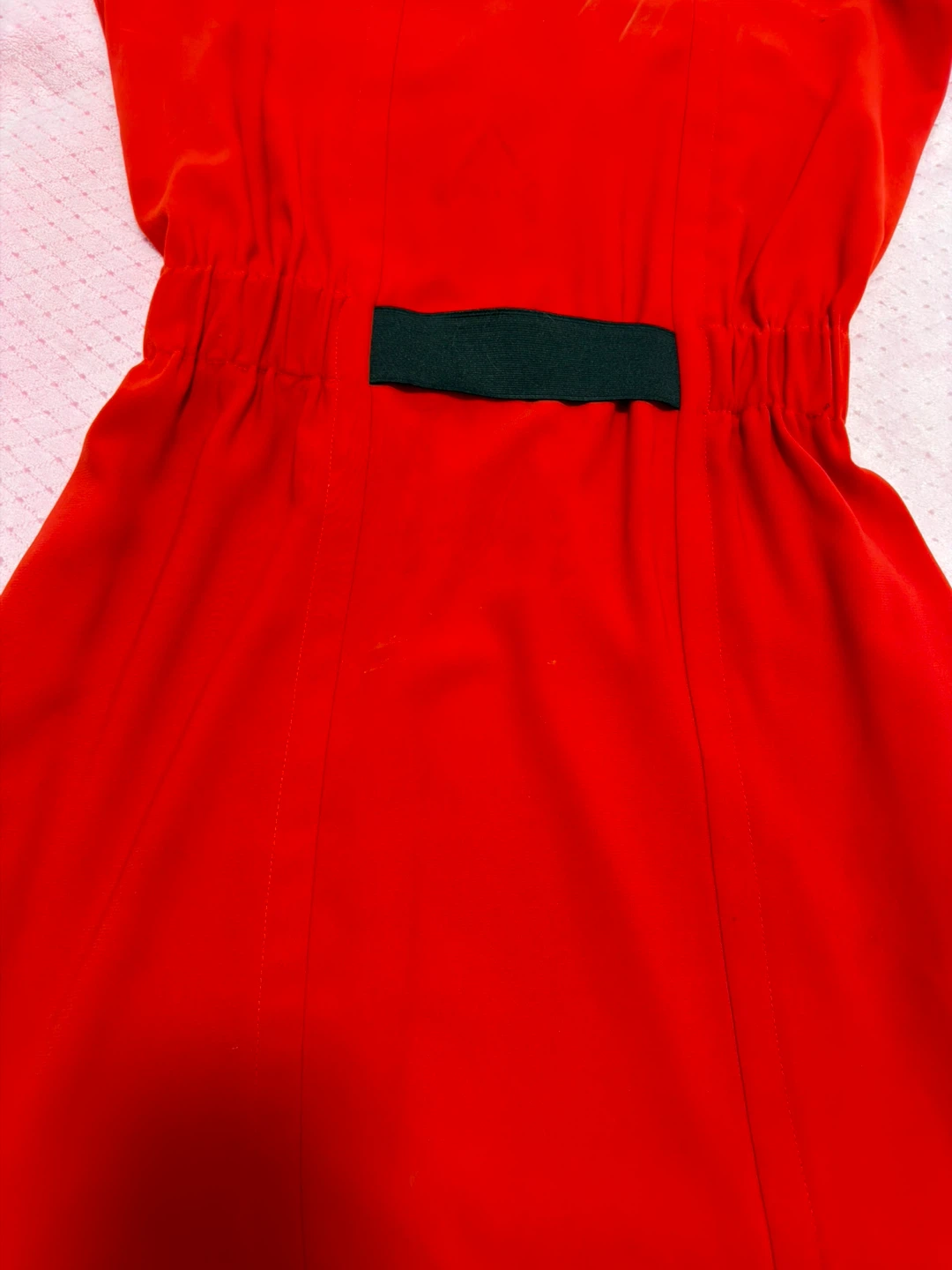 Red dress with black band detail - photo 2
