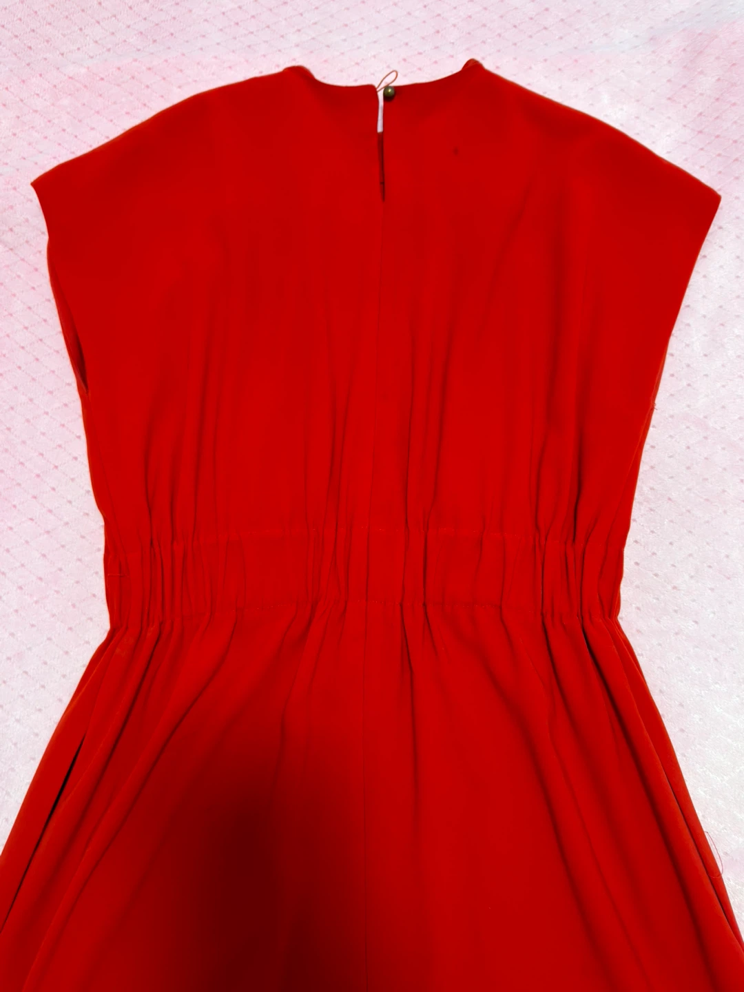 Red dress with black band detail - photo 5