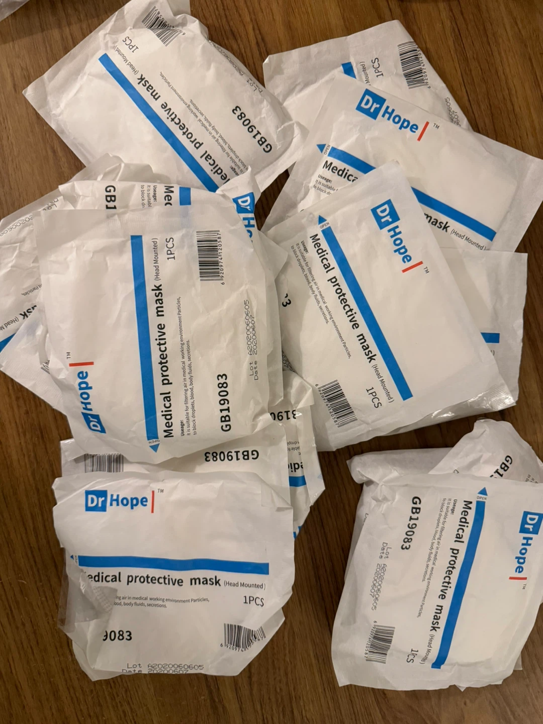 Dr Hope Medical Protective Masks (Head Mounted) - 10 Pack