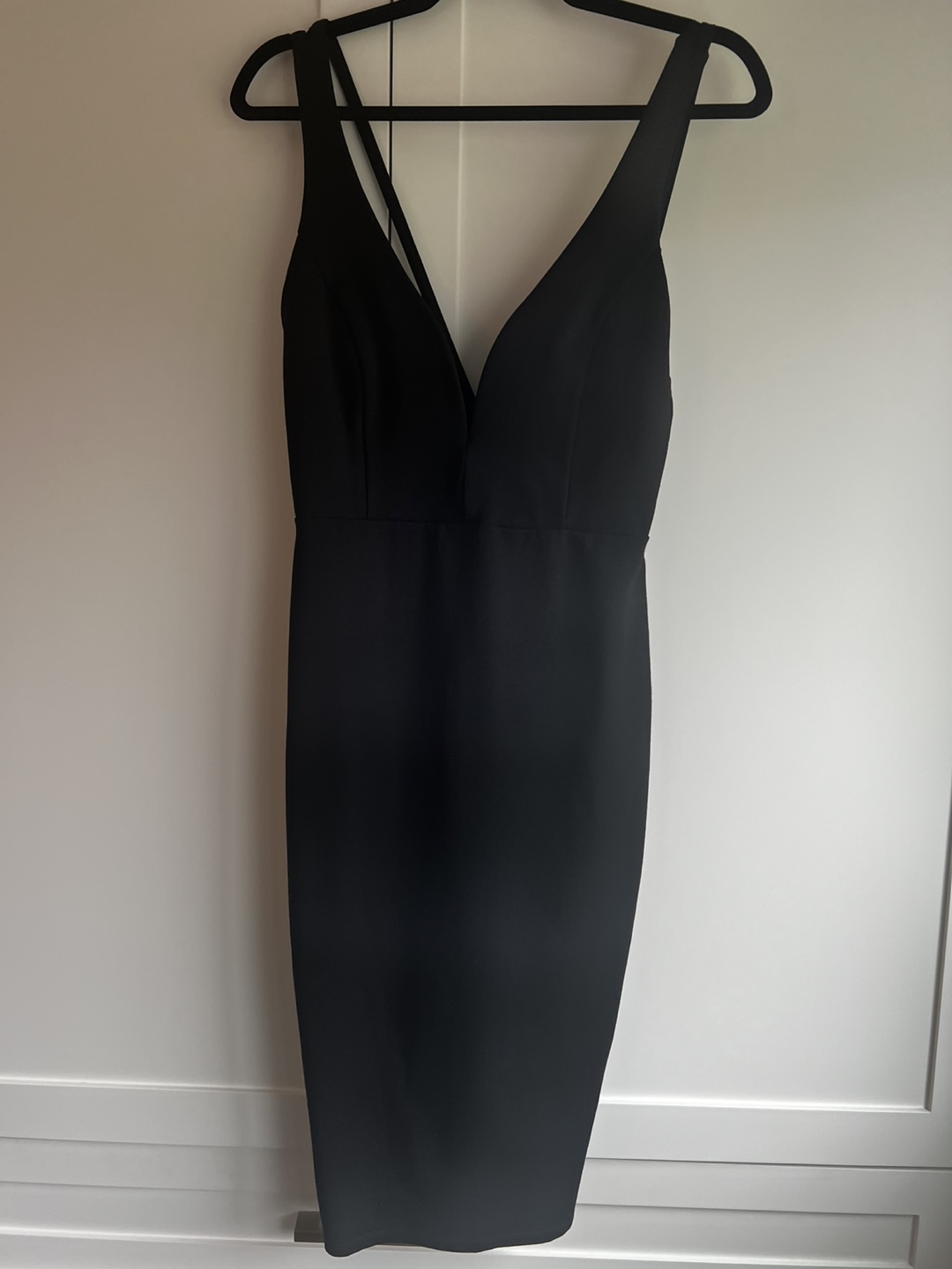 LuLu's Black V-Neck Midi Dress Medium - photo 3