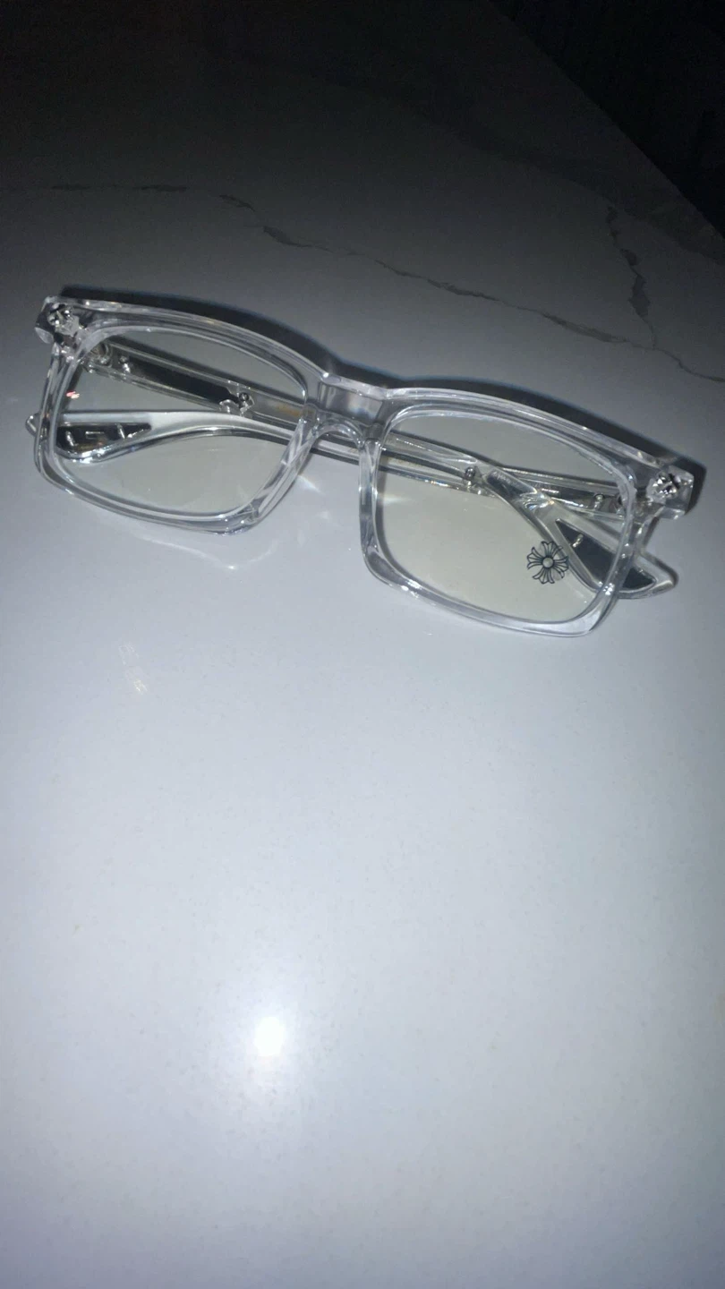 Chrome heart glasses WITH CASE (blue light)