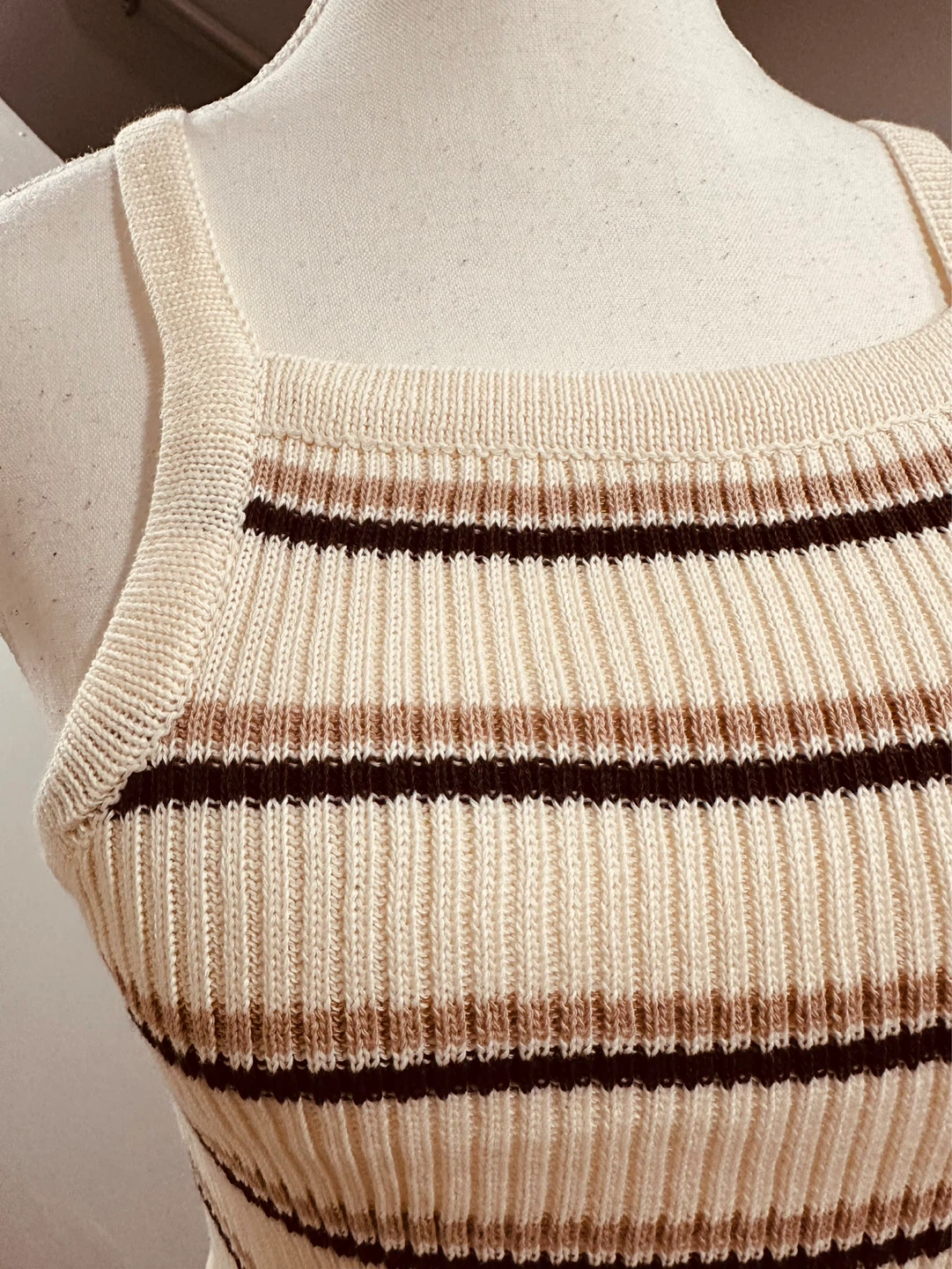 Striped Ribbed Tank Top - photo 2