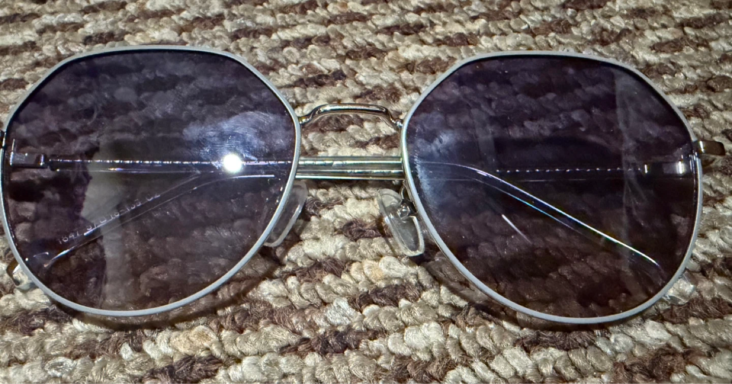 Octagonal Sunglasses - Silver Frame