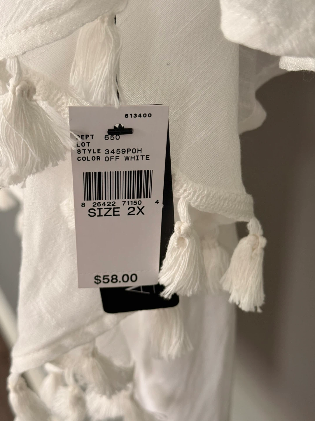 AGB Woman White Tunic Top Size 2X Brand New $58 Tag - photo 3