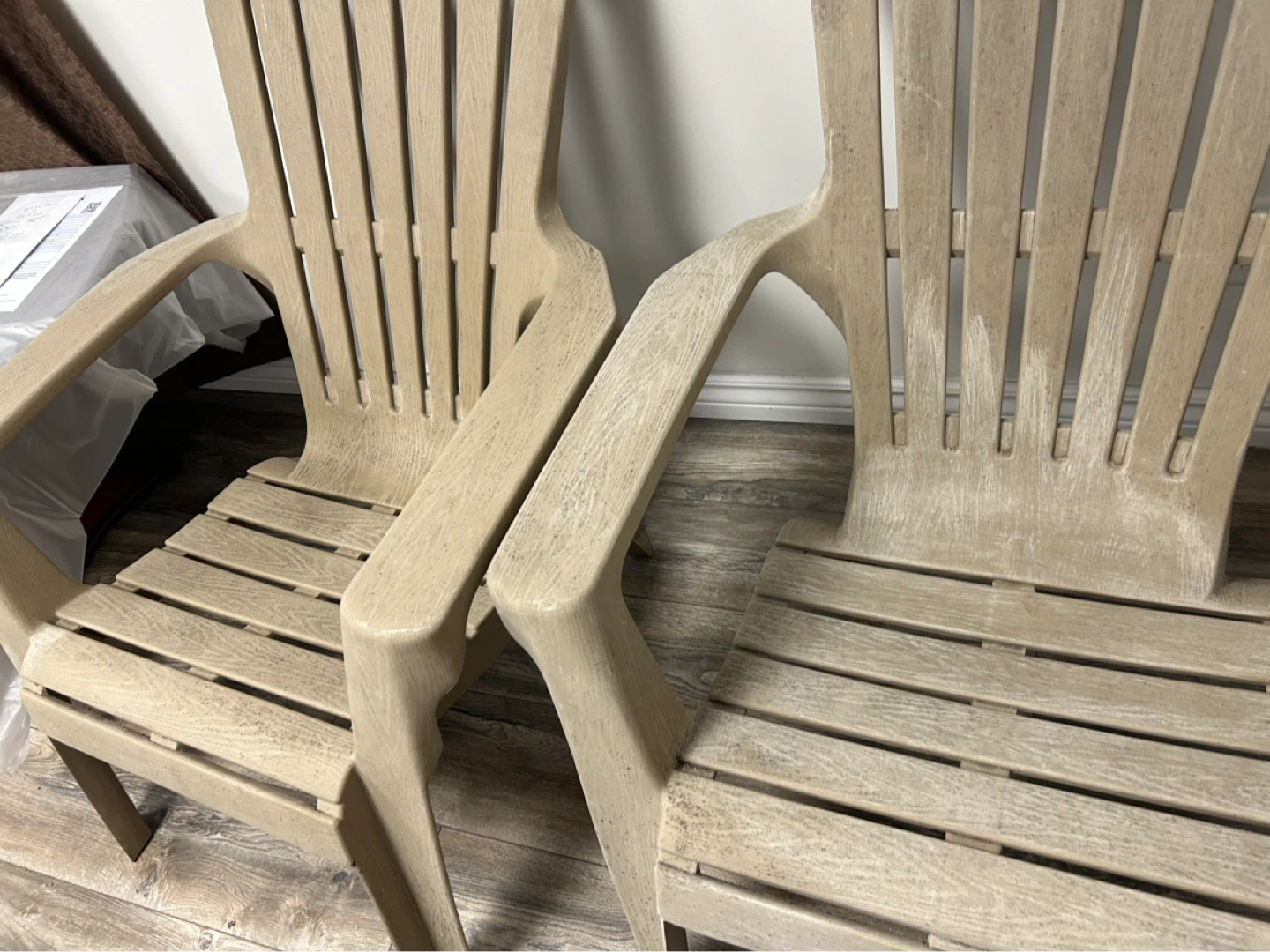 Set of 2 Plastic Adirondack Chairs - Beige - photo 3