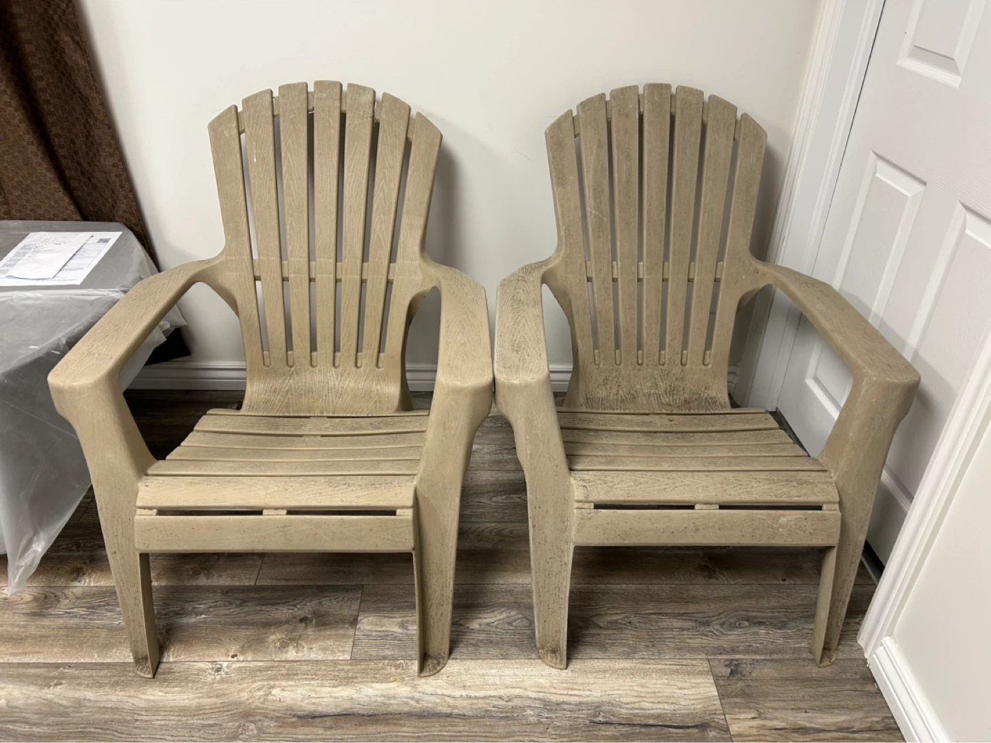 Set of 2 Plastic Adirondack Chairs - Beige - photo 5
