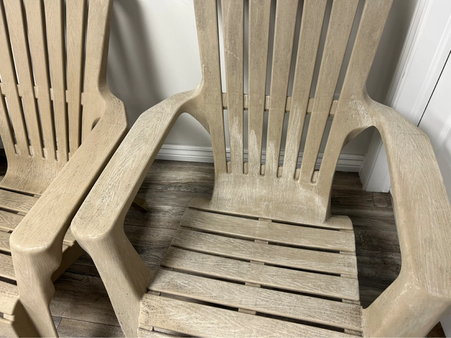 Set of 2 Plastic Adirondack Chairs - Beige - photo 2