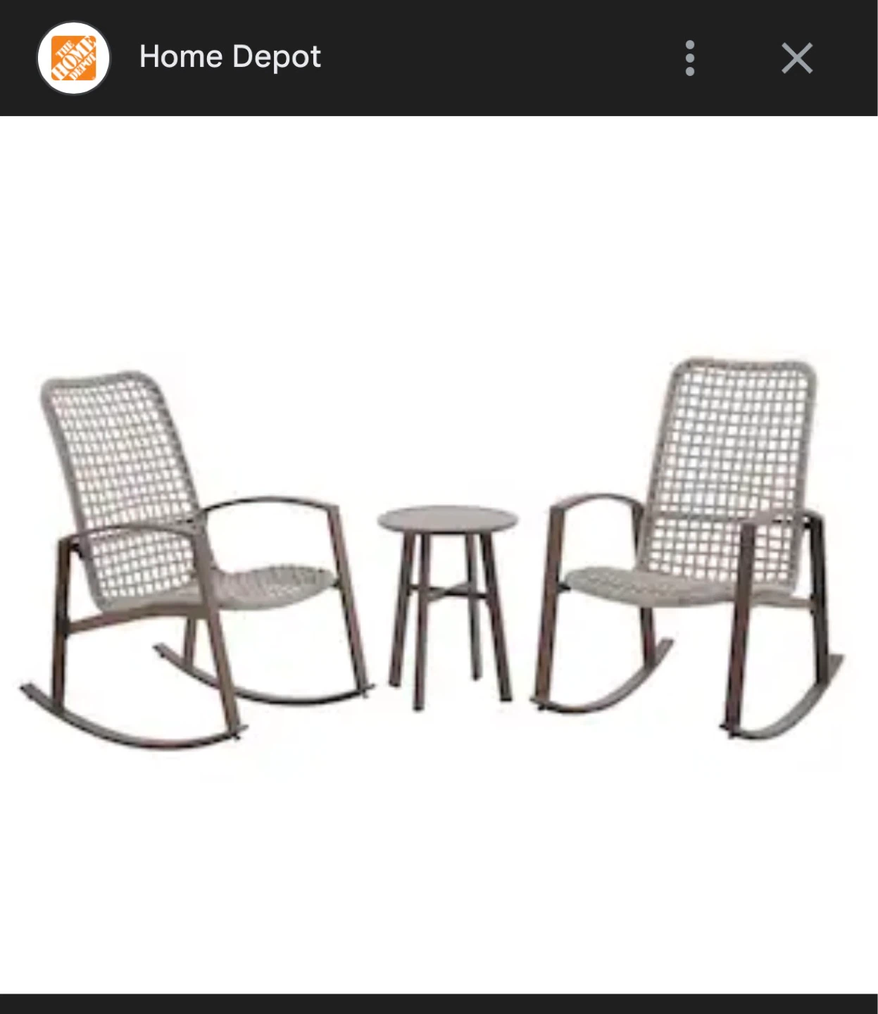 2-Piece Wicker Rocking Chair Set with Round Side Table