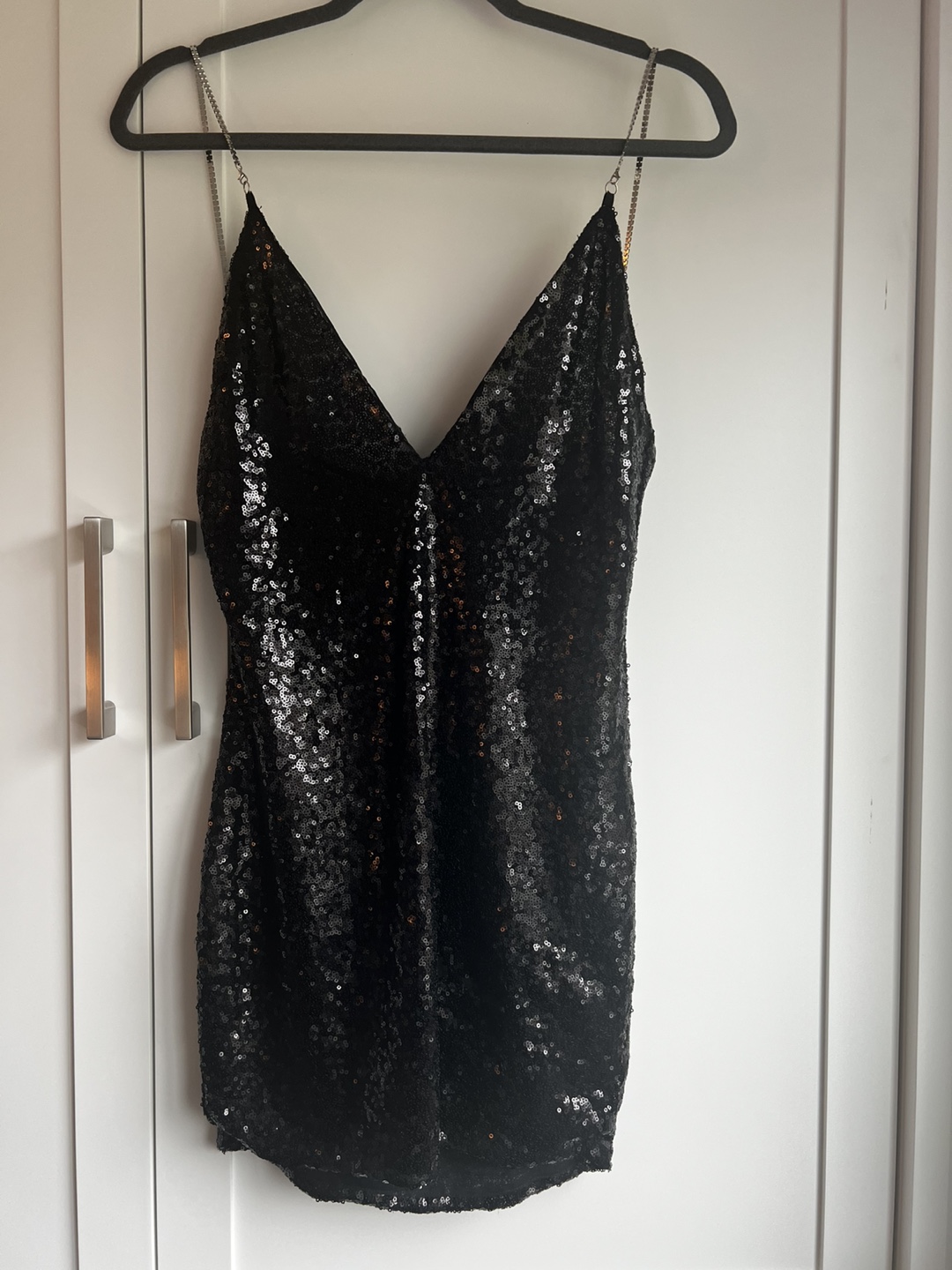 PrettyLittleThing Black Sequin Mini Dress
