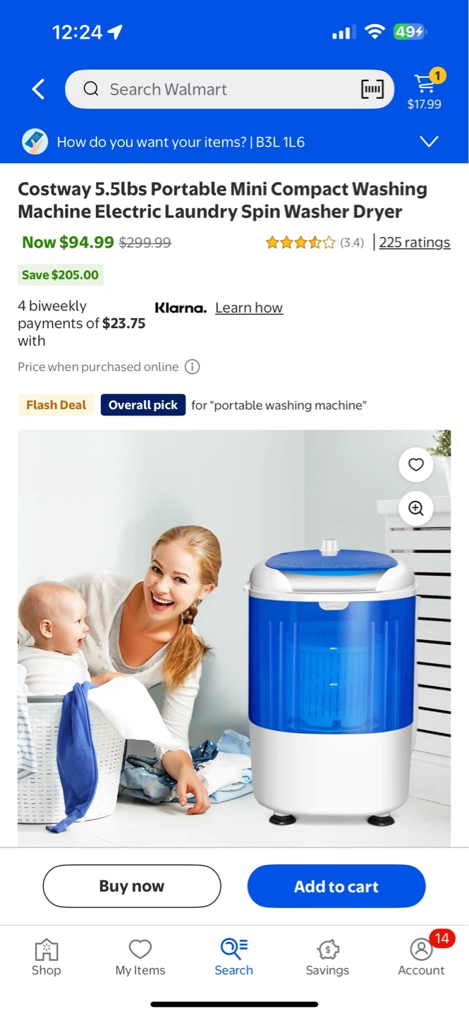 Costway 5.5lbs Portable Mini Compact Washing Machine