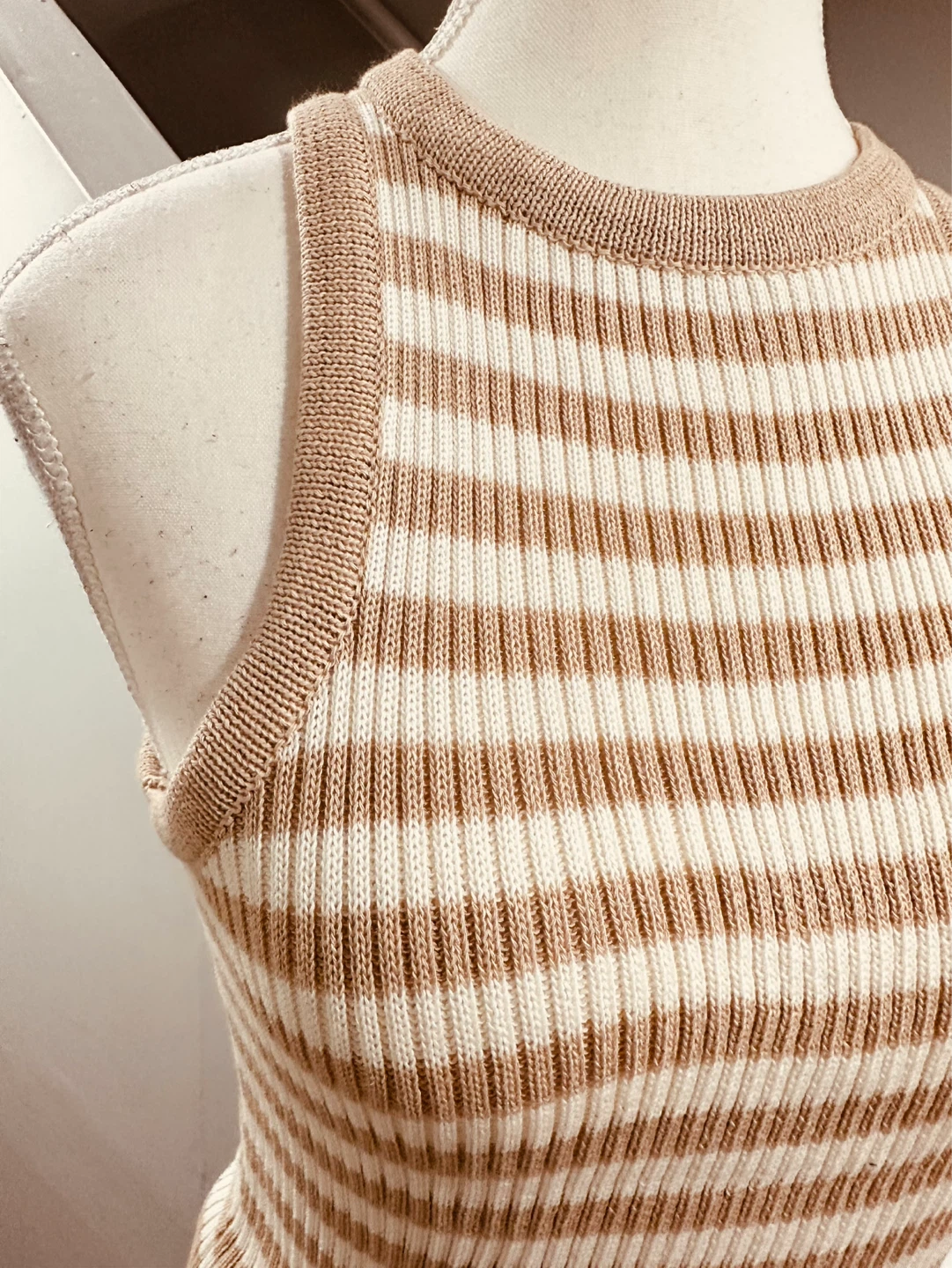 Striped Ribbed Knit Tank Top - photo 2