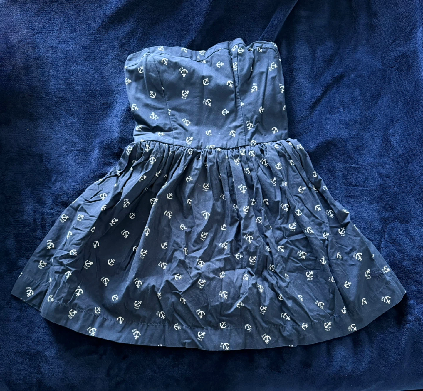 Abercrombie & Fitch Strapless Anchor Print Dress