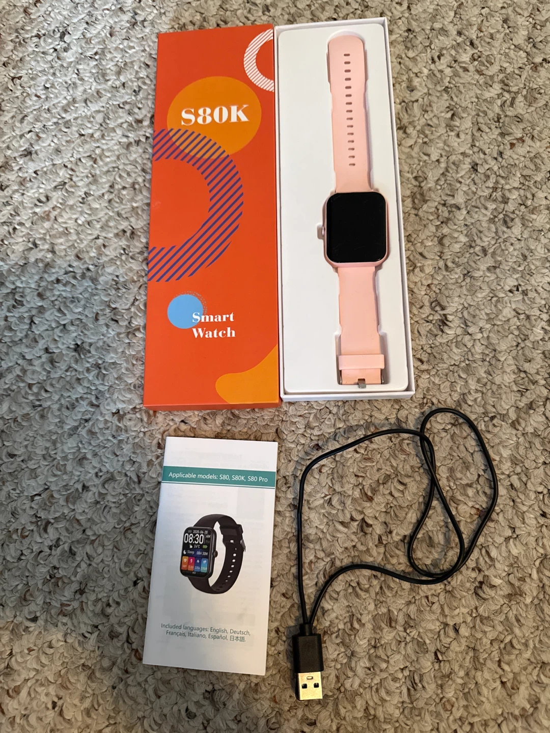 Pink S80K Smart Watch