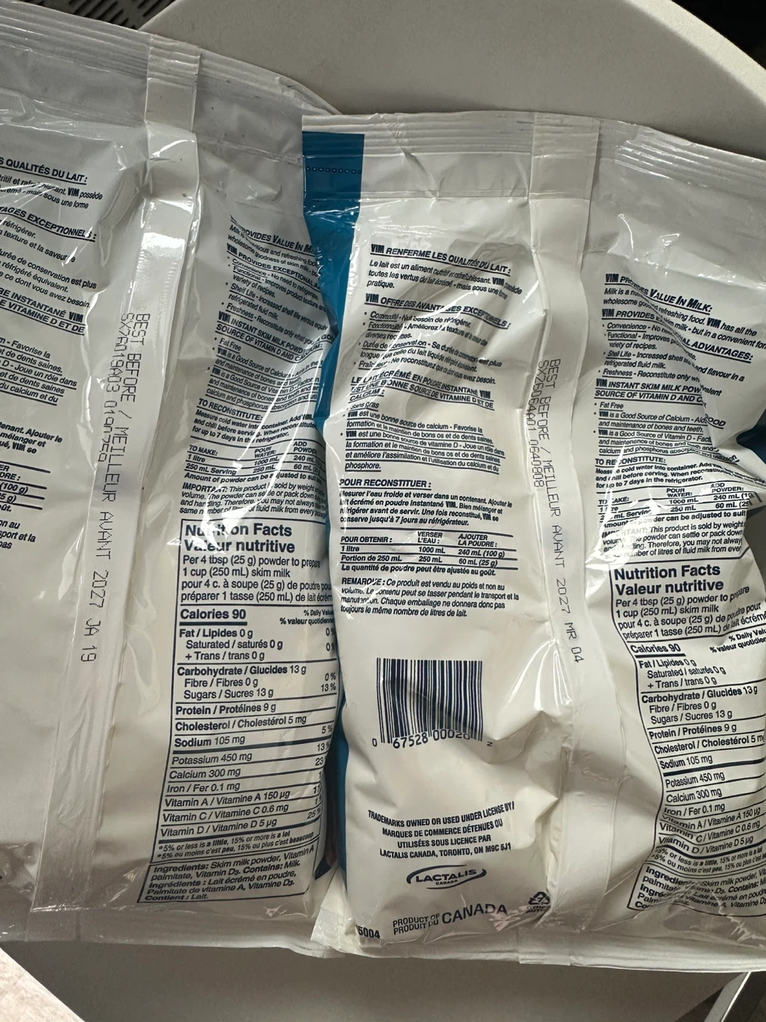 VIM Instant Skim Milk Powder 2 x 500g Bags - photo 2