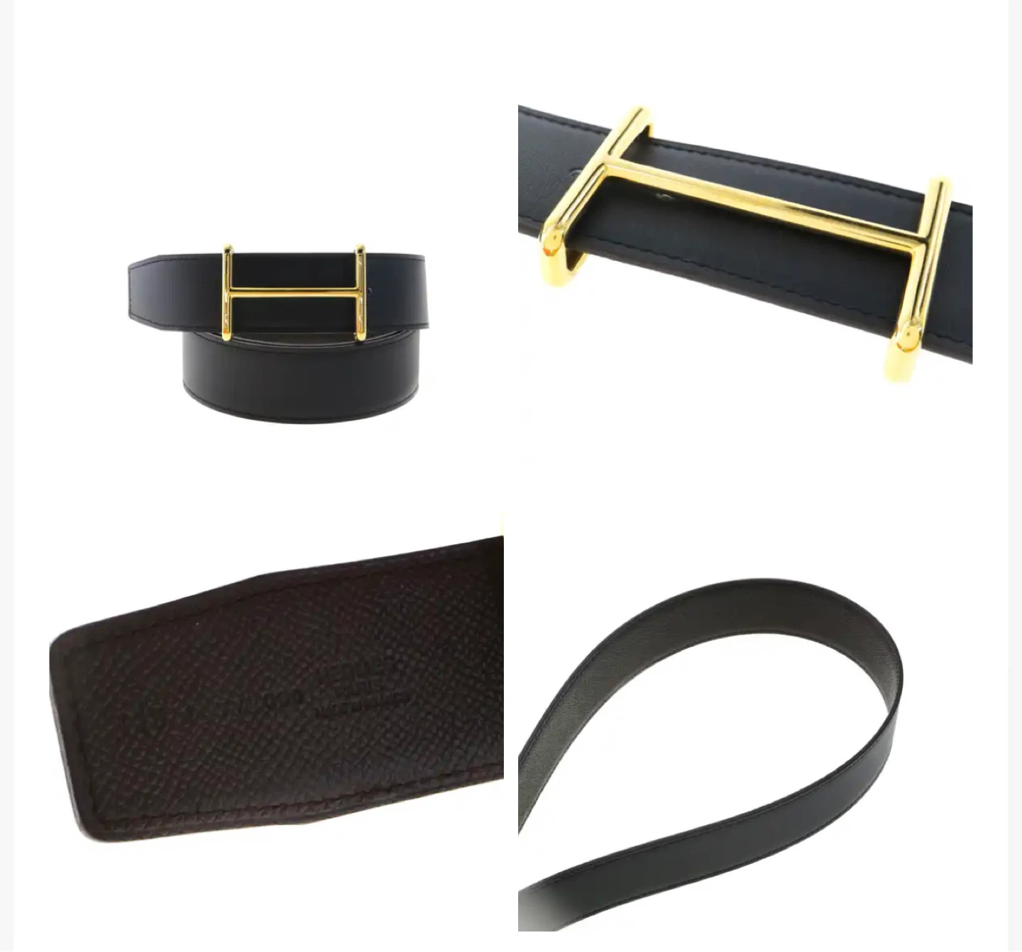 Hermès Reversible H Belt - Black/Brown Leather - photo 5