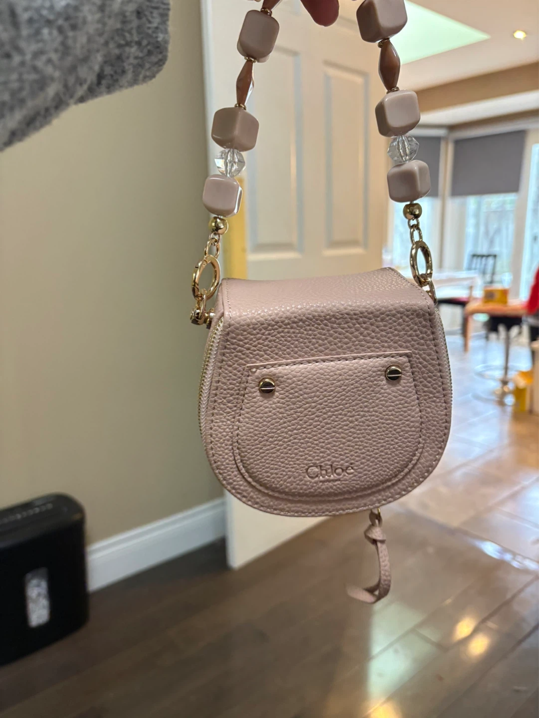 Chloe Mini Bag - Pink Pebble Grain Leather - photo 4
