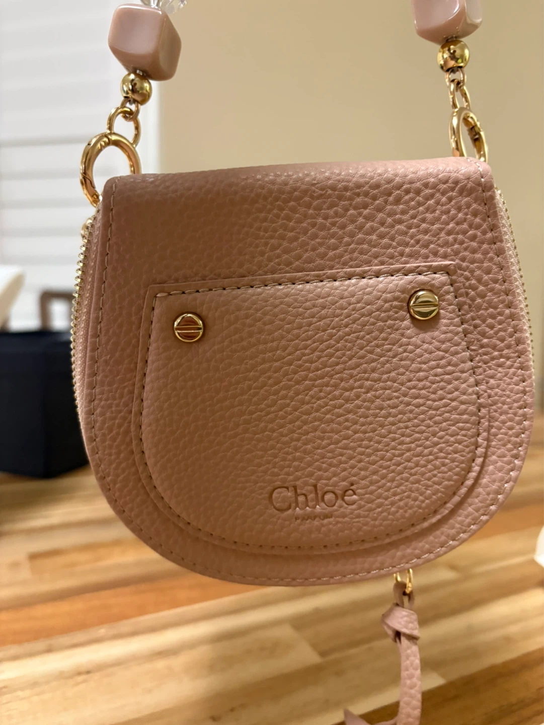 Chloe Mini Bag - Pink Pebble Grain Leather - photo 3