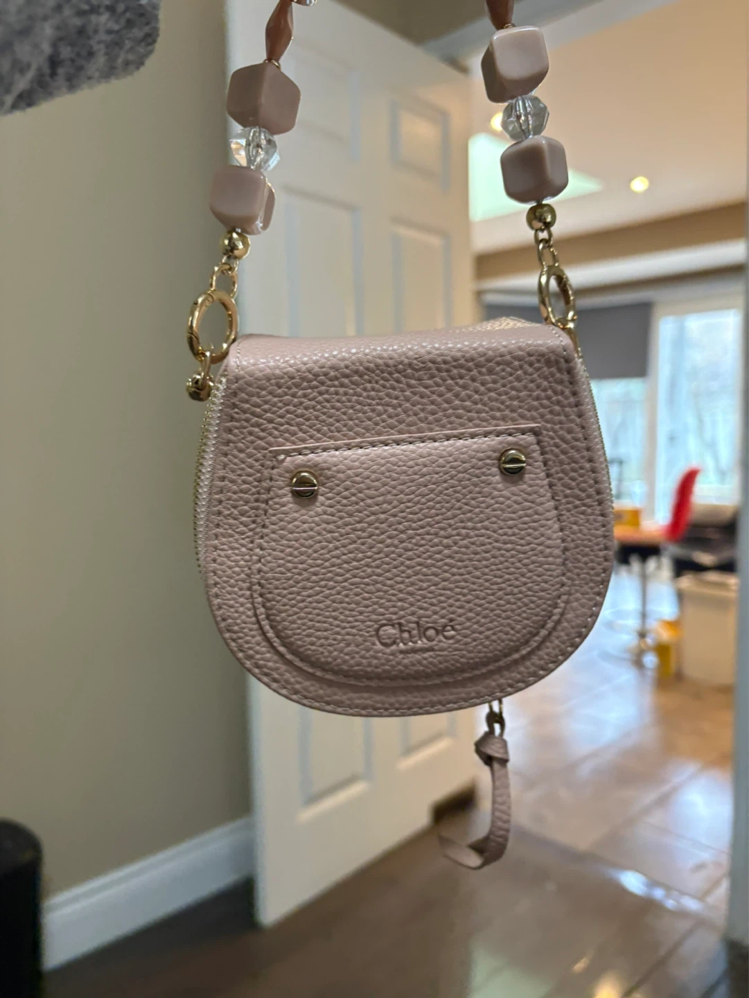 Chloe Mini Bag - Pink Pebble Grain Leather - photo 2