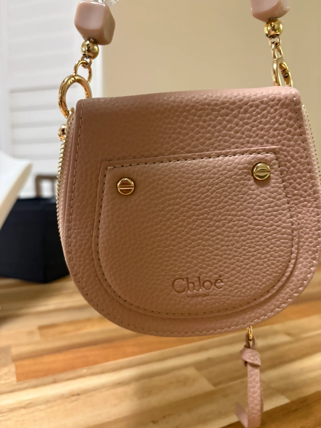 Chloe Mini Bag - Pink Pebble Grain Leather