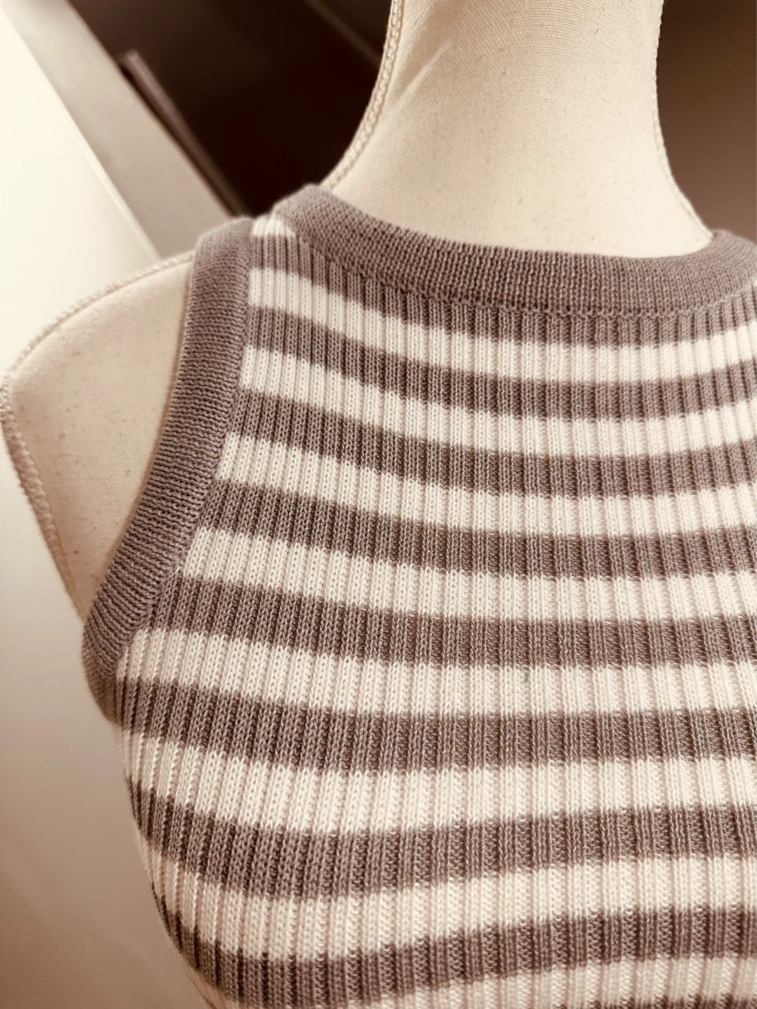 Buy 1 take 1 Striped Ribbed Knit Tank Top - Grey and White - photo 2