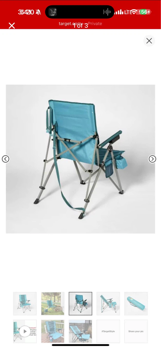 Embark Teal Camping Chair - photo 3