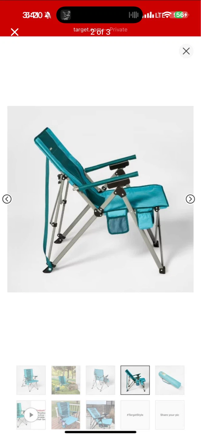 Embark Teal Camping Chair - photo 2