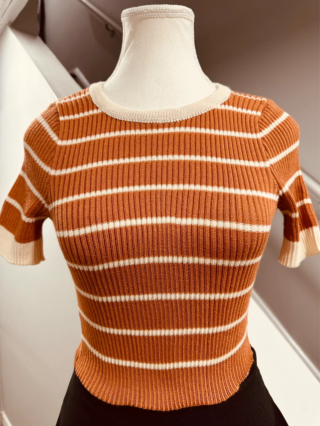 Buy 1 get 1 Striped Ribbed Knit Top