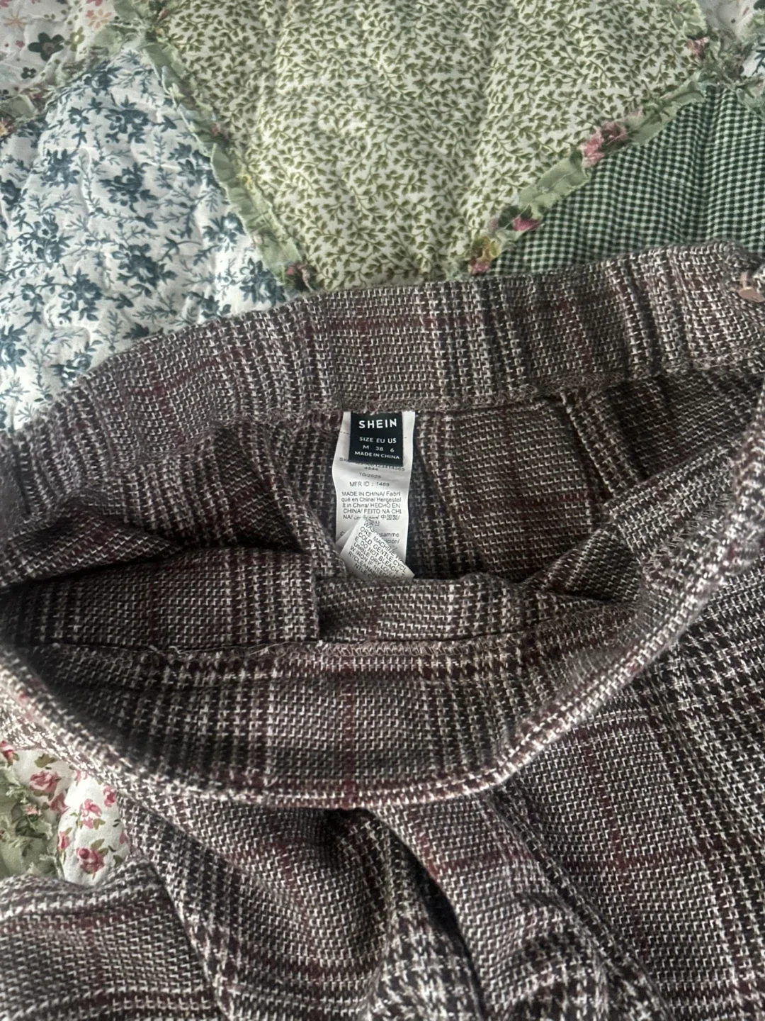 SHEIN Plaid Wide Leg Pants Women's Size EU US M - photo 3