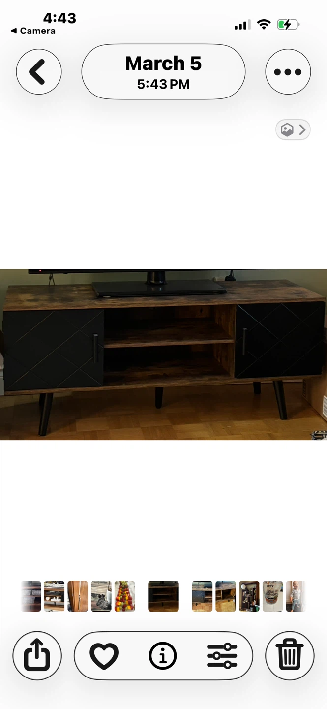 Rustic Wood TV Stand with Cabinet