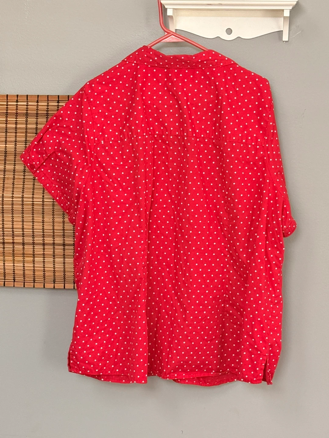 Red Polka Dot Button Up Shirt - Size 3X - photo 3
