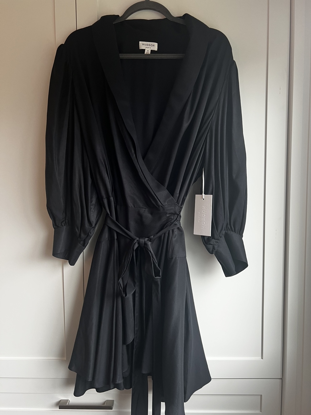 NEW Hudson North Black Viscose Wrap Dress Size 2X