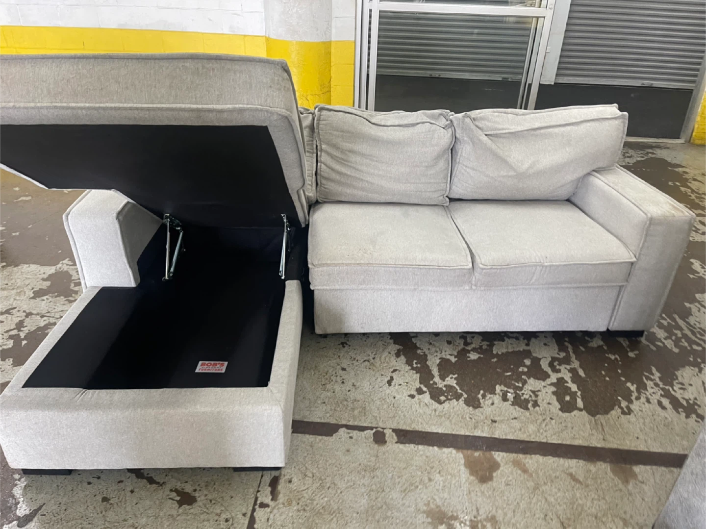 Light Gray Sectional Sofa with Storage Chaise