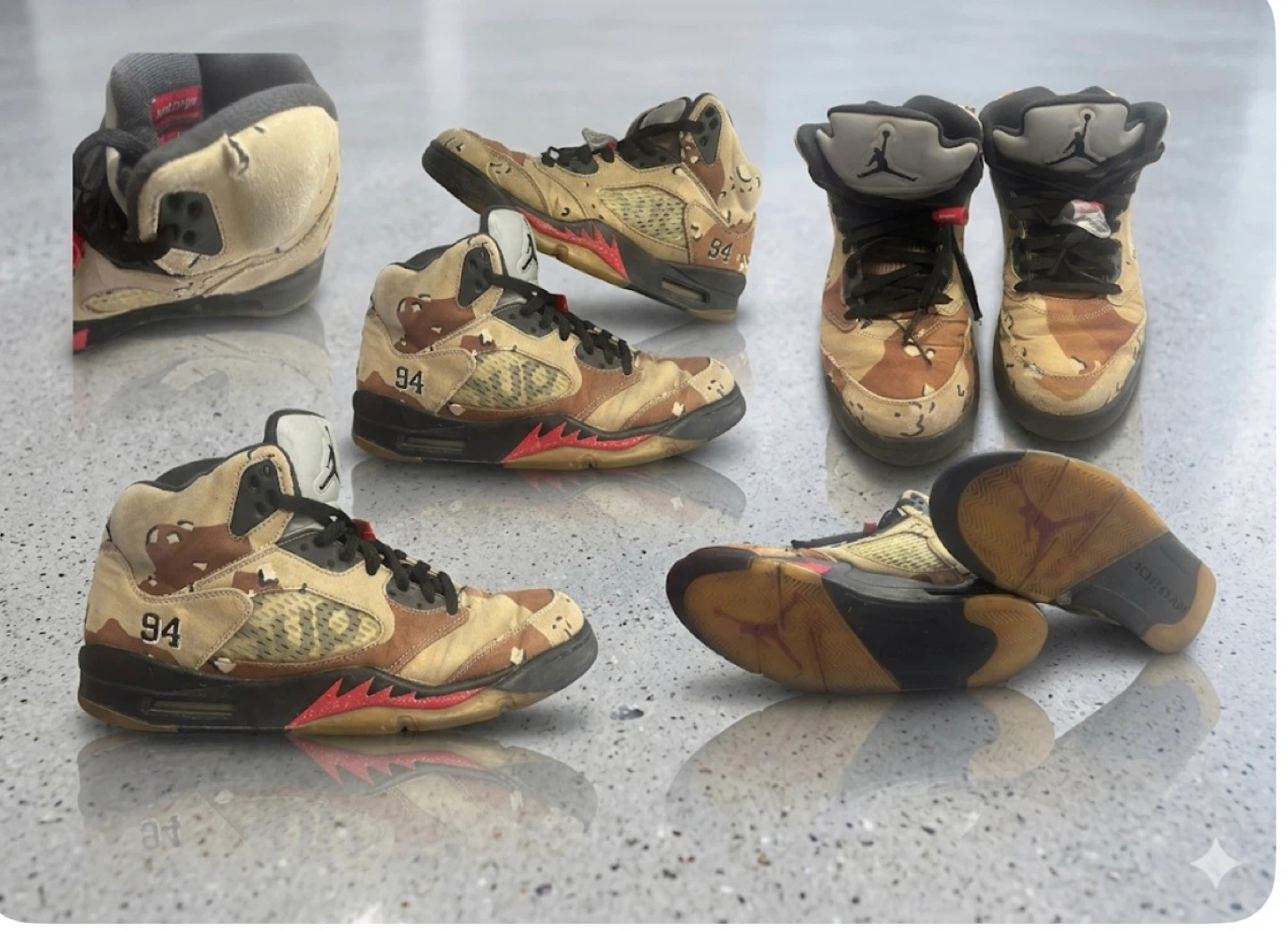 Jordan 5 Supreme Camo Sneakers