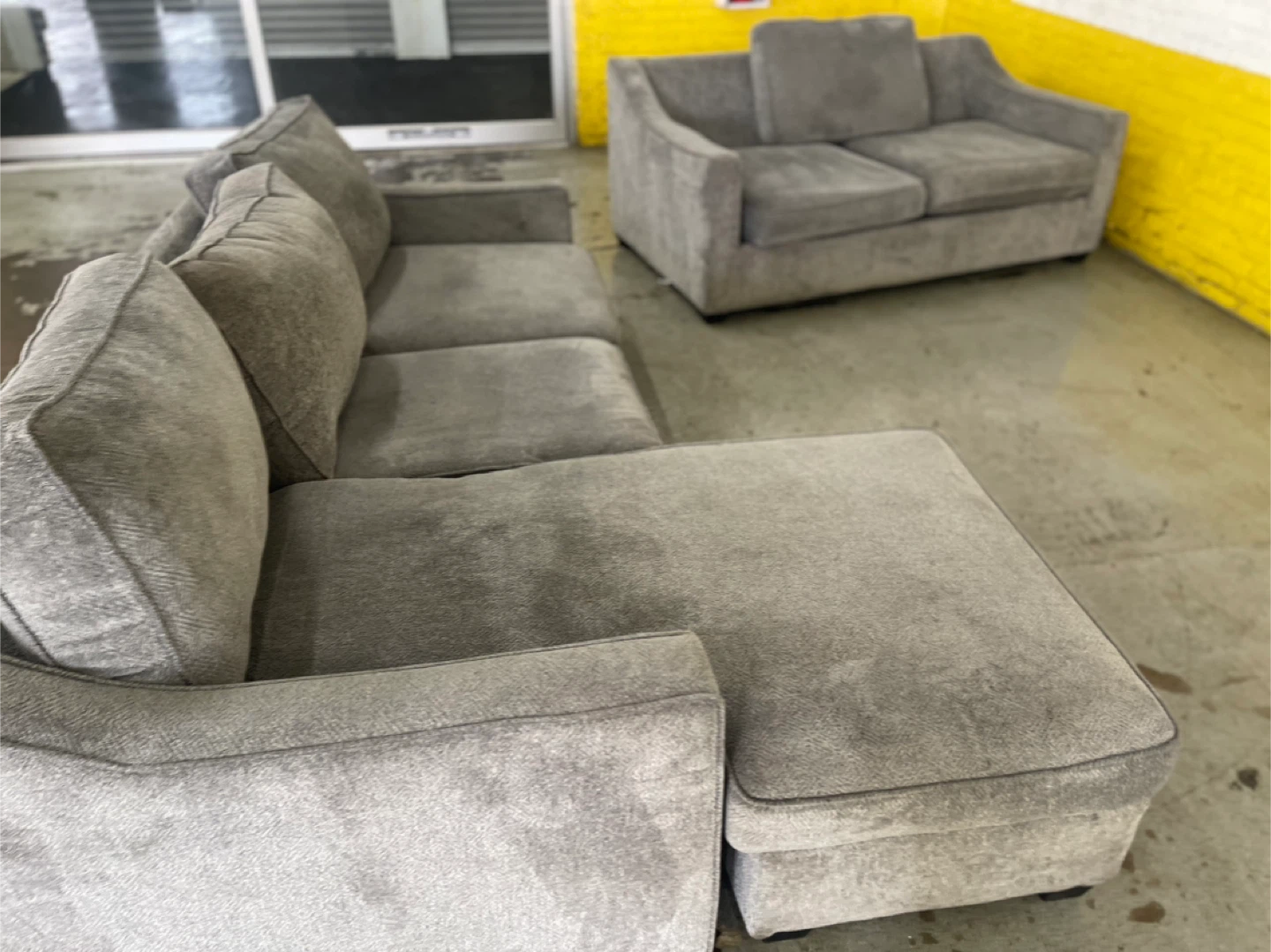 Gray Sectional Sofa with Chaise
