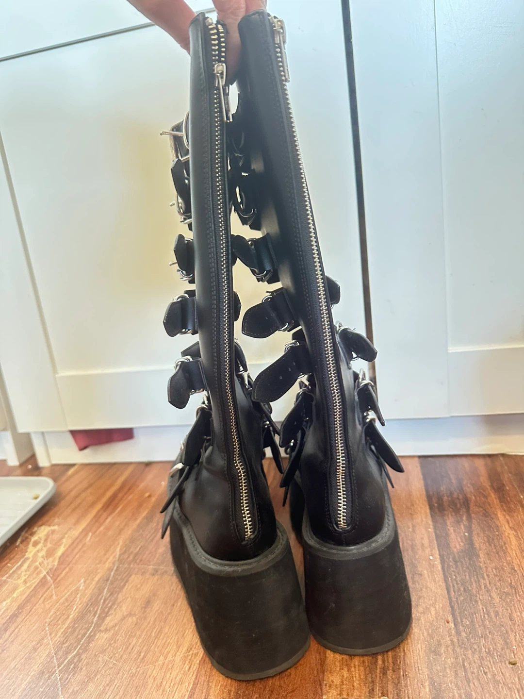 Demonia Damned-318 Black Vegan Leather Platform Boots Size 5 - photo 3