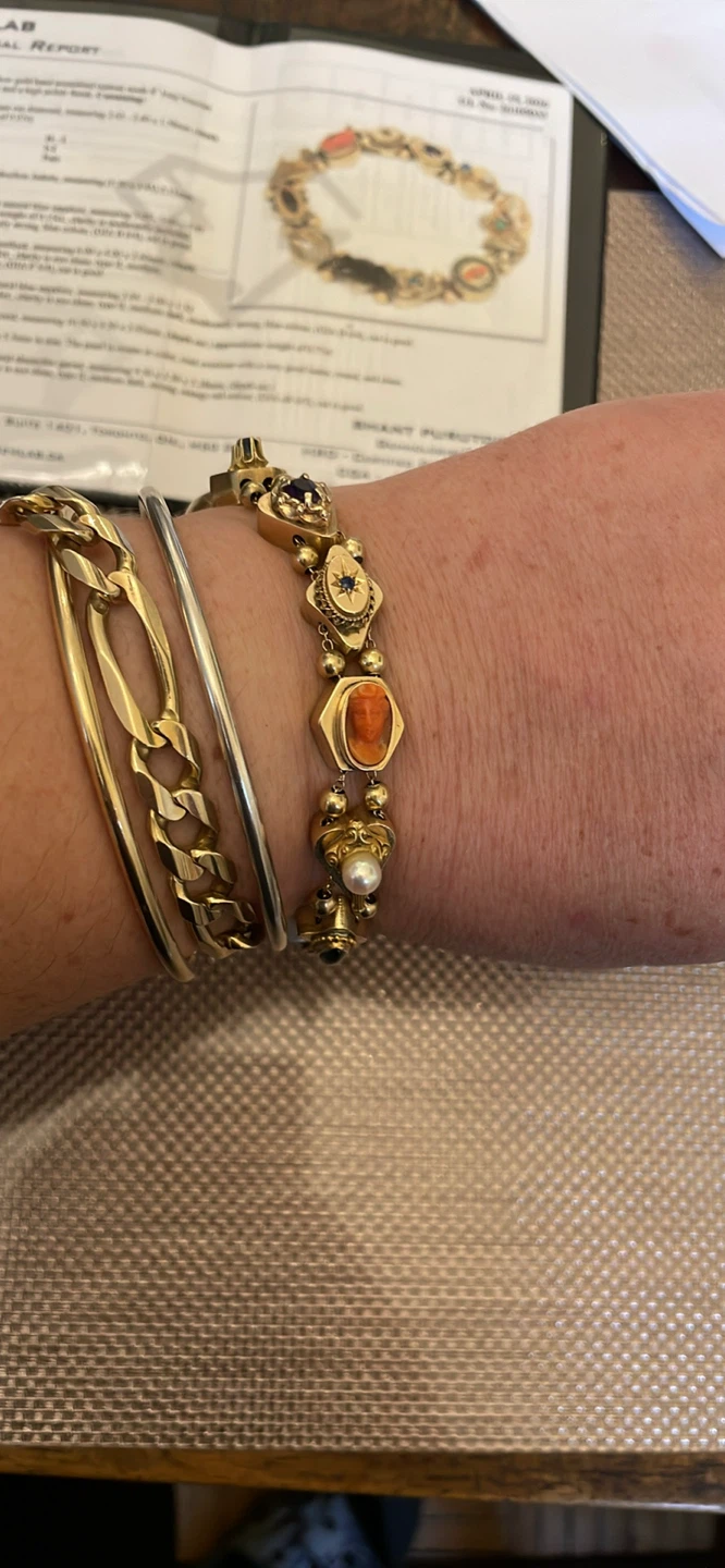 14k Yellow Gold Slide Bracelet 8” long - photo 5