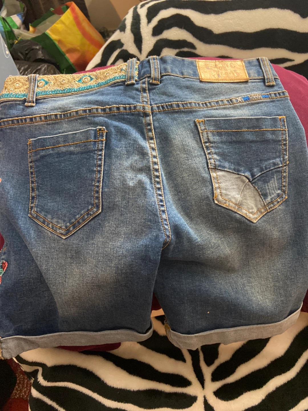 Designer blue jean shorts