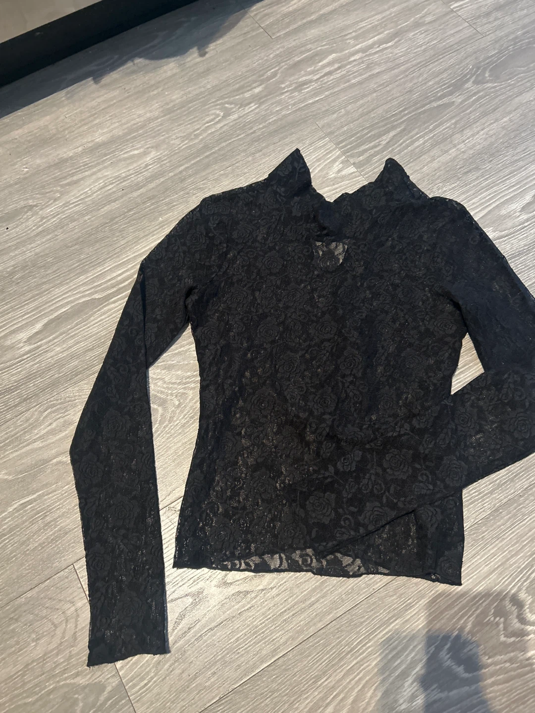 Urban Outfitters Black Lace Mock Neck Top XS-TP