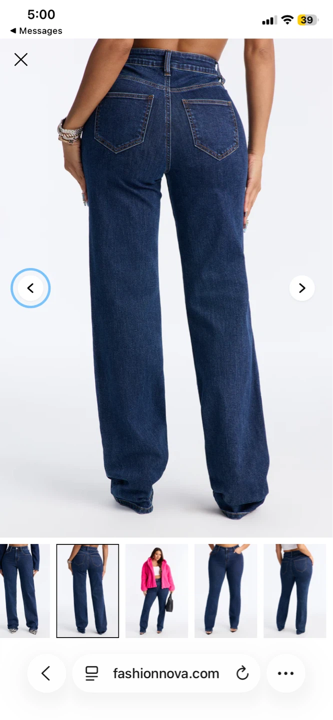 Fashion Nova Dark Wash Wide Leg Jeans