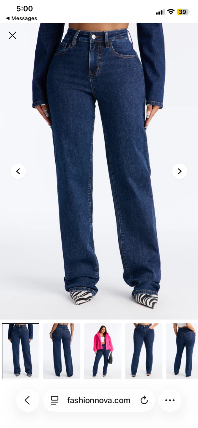 Fashion Nova Dark Wash Wide Leg Jeans - photo 2