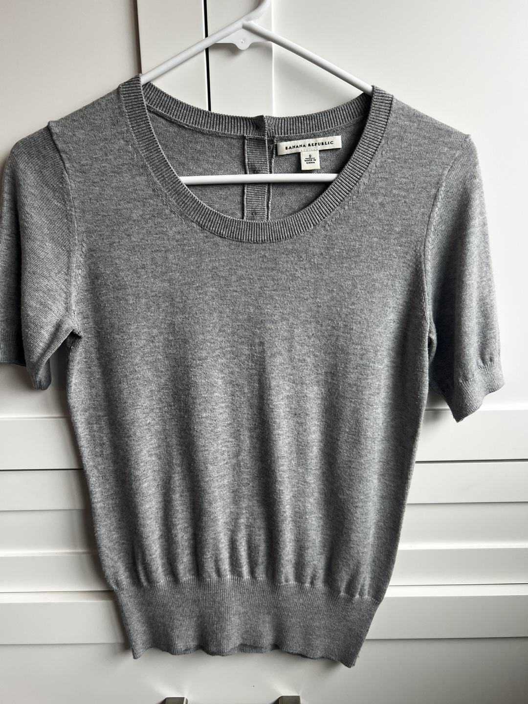 Banana Republic Grey Short Sleeve Sweater Size S
