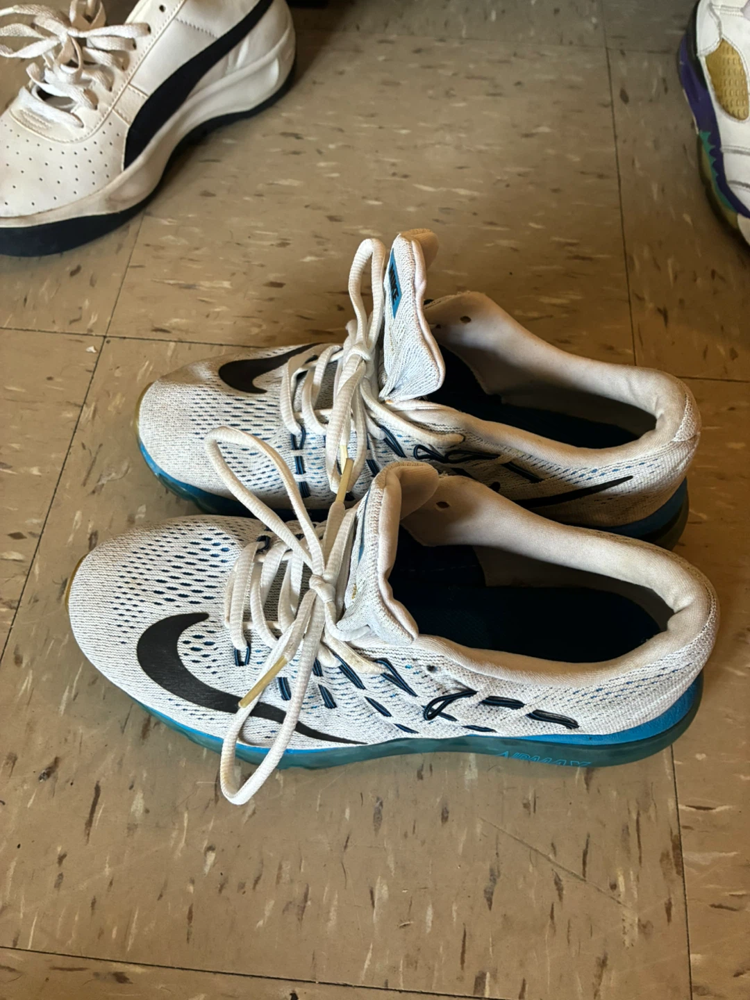 Nike Air Max 2016 Running Shoes White/Blue Size 5.5Y - photo 4